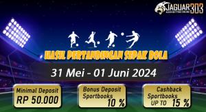 Hasil Pertandingan Sepak Bola 31 Mei - 01 Juni 2025